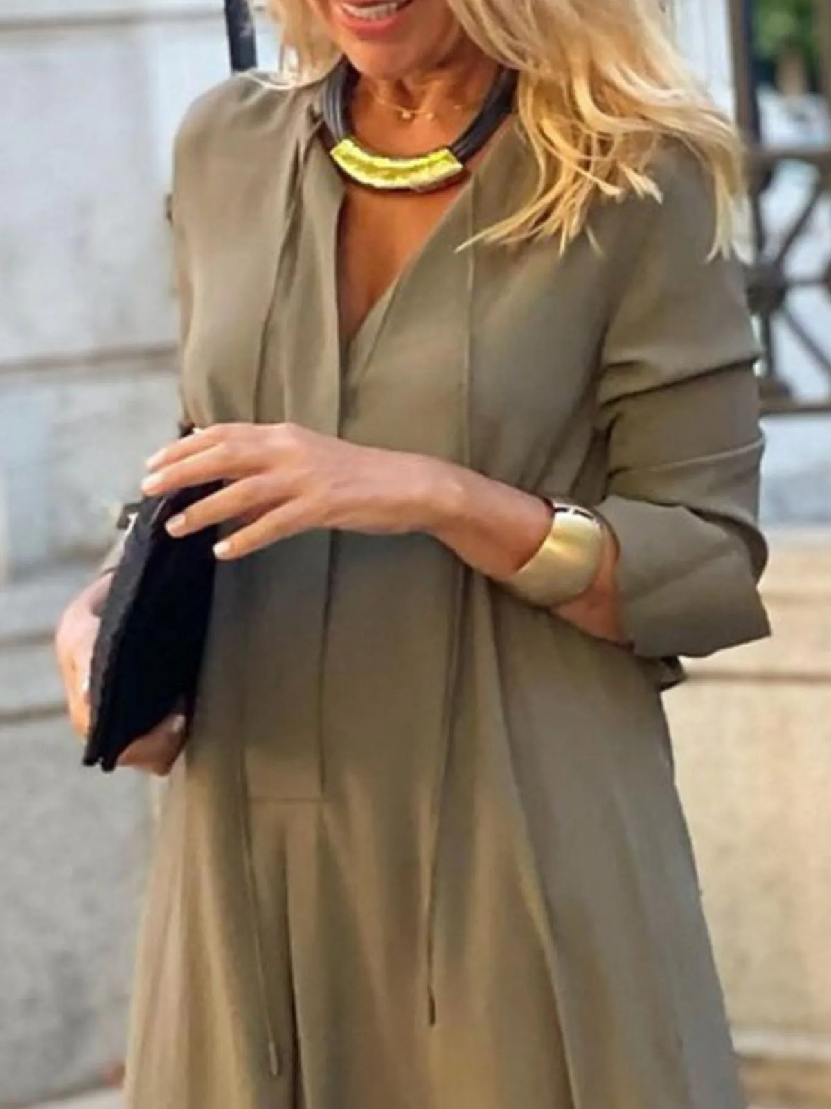 full size solid color maxi shirt dress plus size - close-up detail