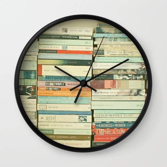 bookworm wall clock – available in black or white fram | dropsona - neutral - everyday use