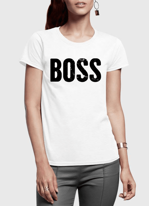boss half sleeves women t-shirt – shop cool t-shirts d | dropsona - neutral - front view