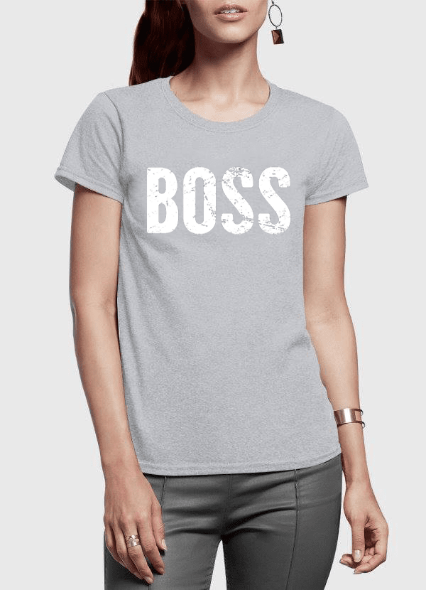 boss half sleeves women t-shirt – shop cool t-shirts d | dropsona - neutral - close-up detail