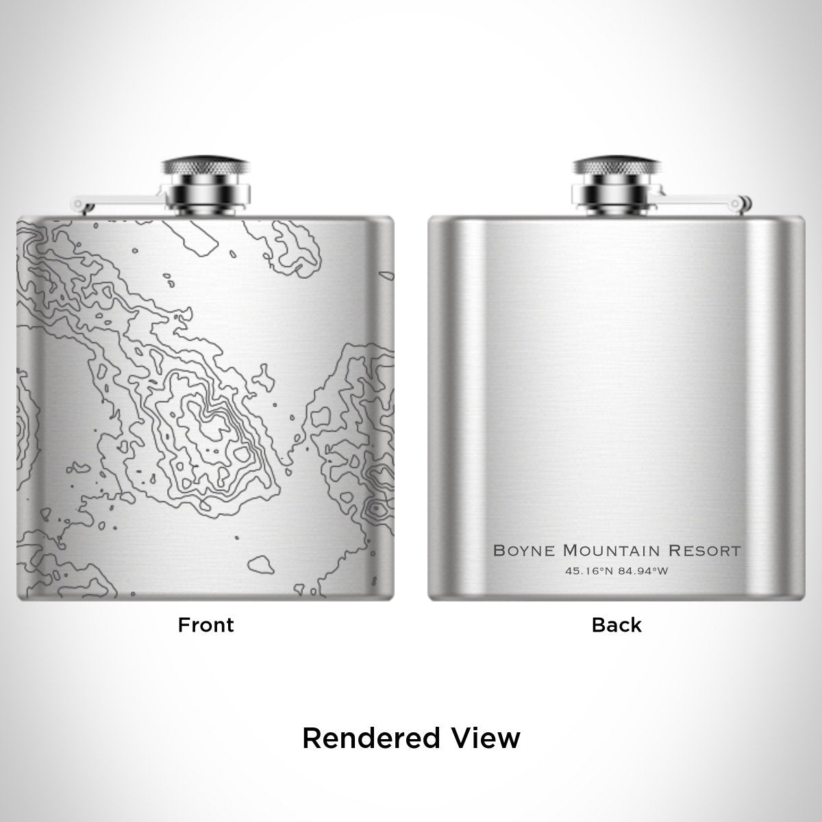 boyne mountain resort - michigan engraved topographic | dropsona - neutral - front view
