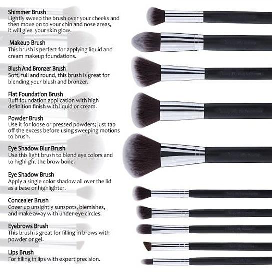 pagent winner 10 pc make up brush set – entered a beau | dropsona - neutral - material texture