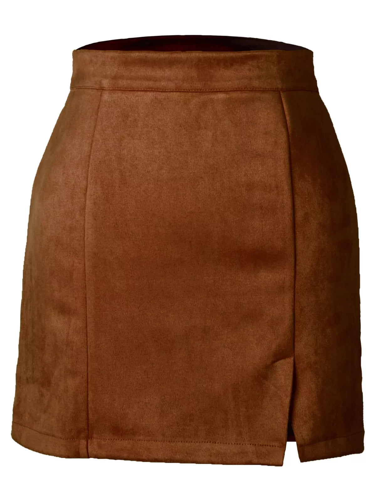 high-waisted slit skirt – zipper, slit, seam detail | dropsona - neutral - usage example