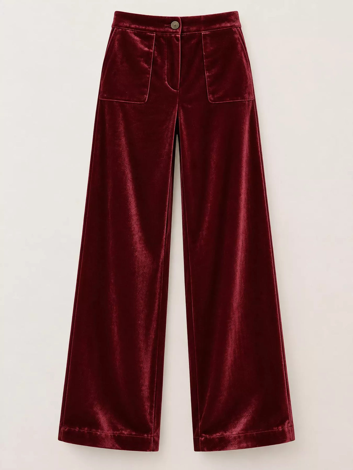 full size high-waisted wide-leg velvet pants with | dropsona - neutral - usage example