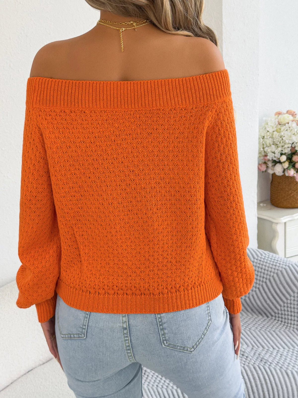 off-shoulder twist front textured knit top – twisted | dropsona - neutral - front view