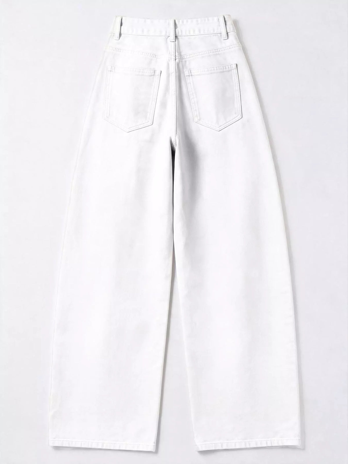 decorative button wide leg jeans – buttoned,pocketed | dropsona - neutral - usage example