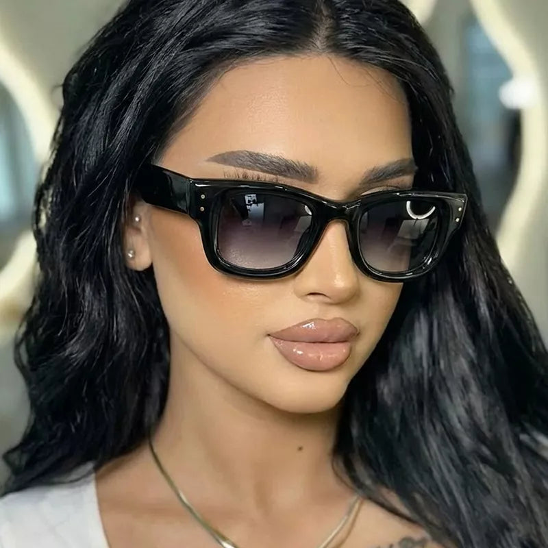 oversized rectangular gradient lens sunglasses – gaze | dropsona - neutral - everyday use