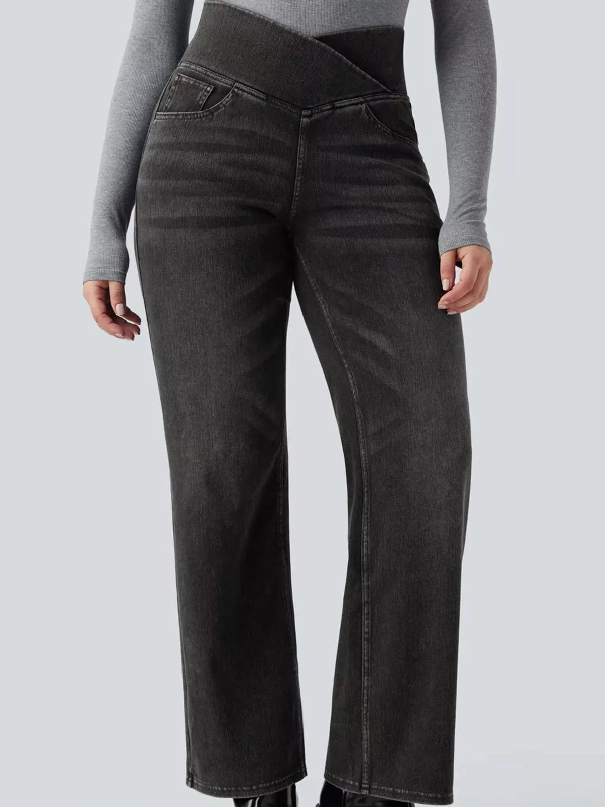 cat's whisker high-waisted cross-over waistband | dropsona - neutral - packaging