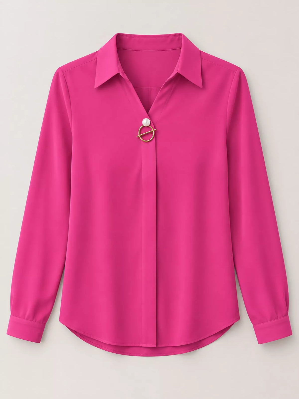 long sleeve satin blouse | dropsona - neutral - packaging