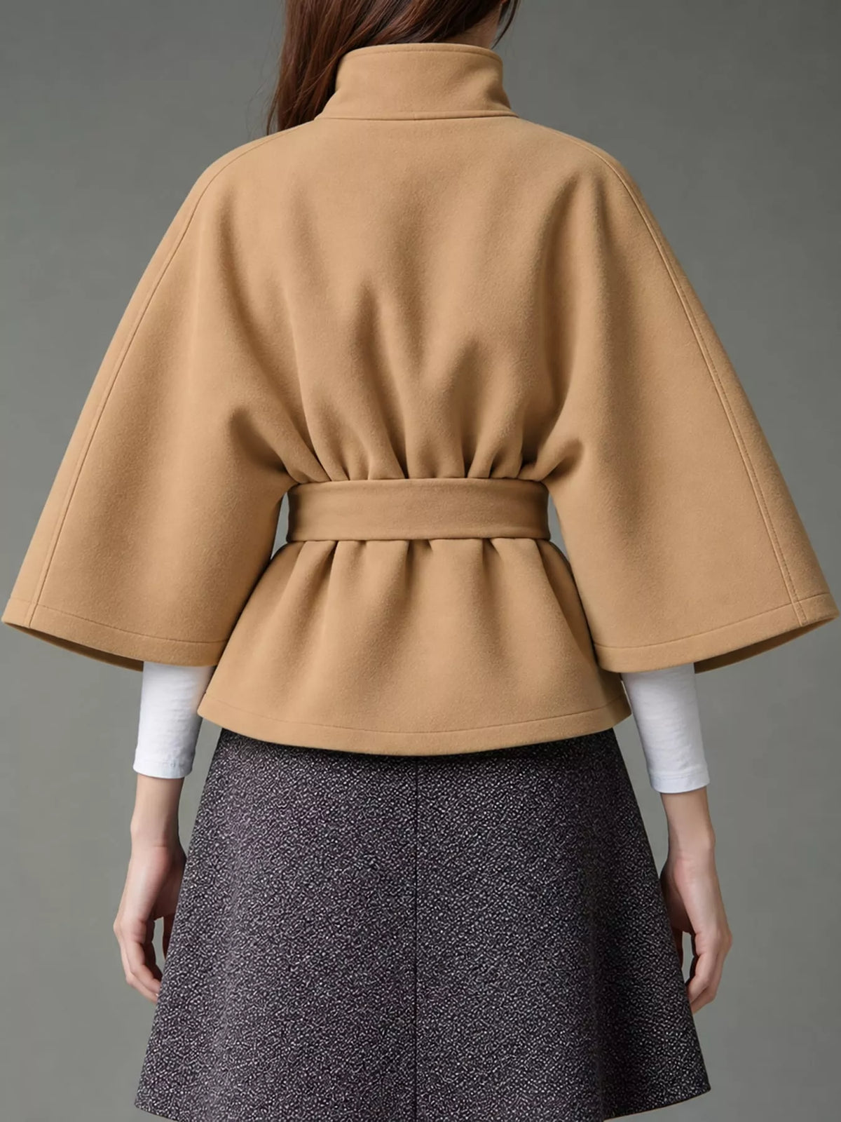 belt button detail outerwear | dropsona polyester 95% - neutral - size reference