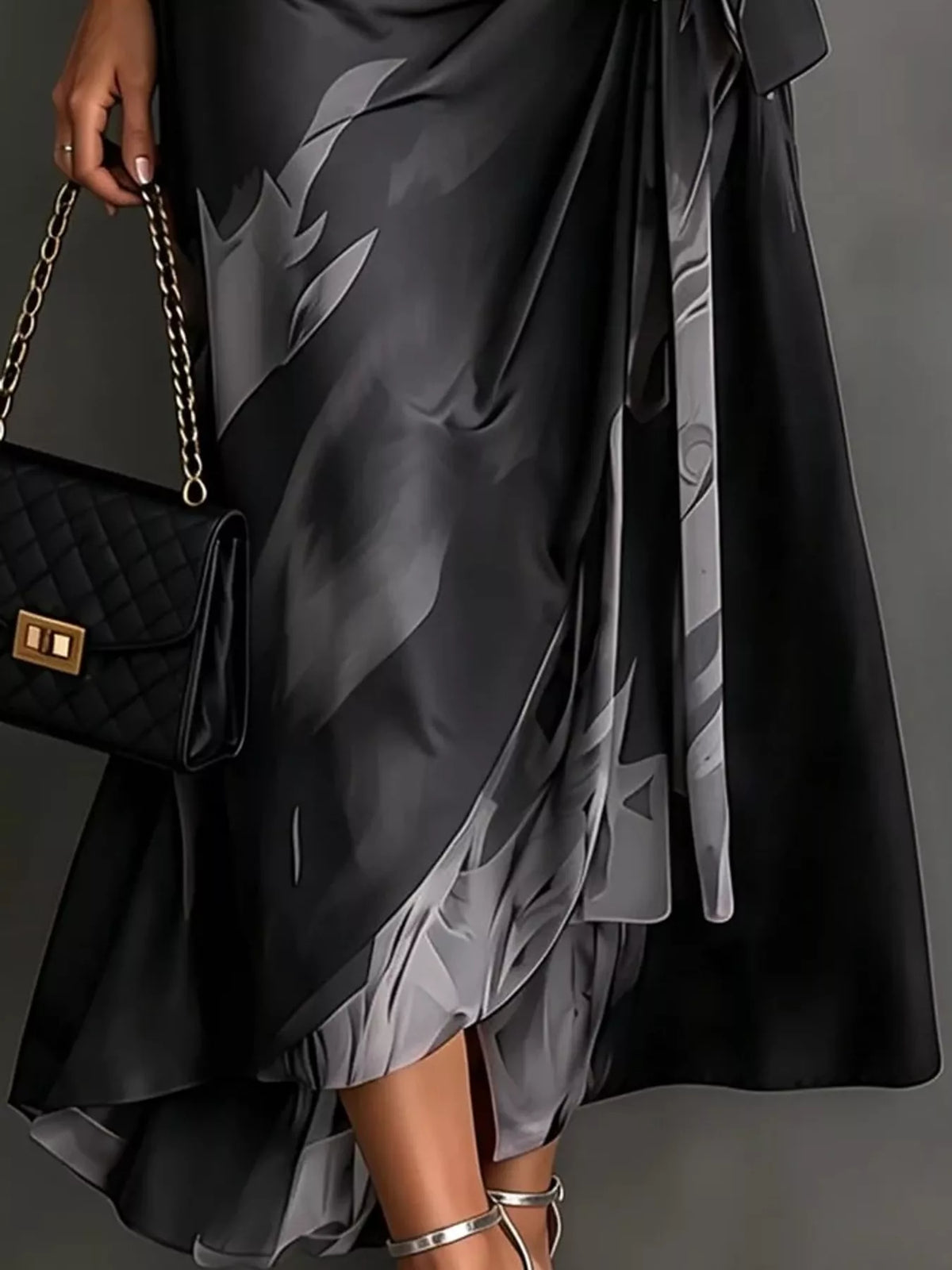 tie detail surplice dress | dropsona - neutral - packaging