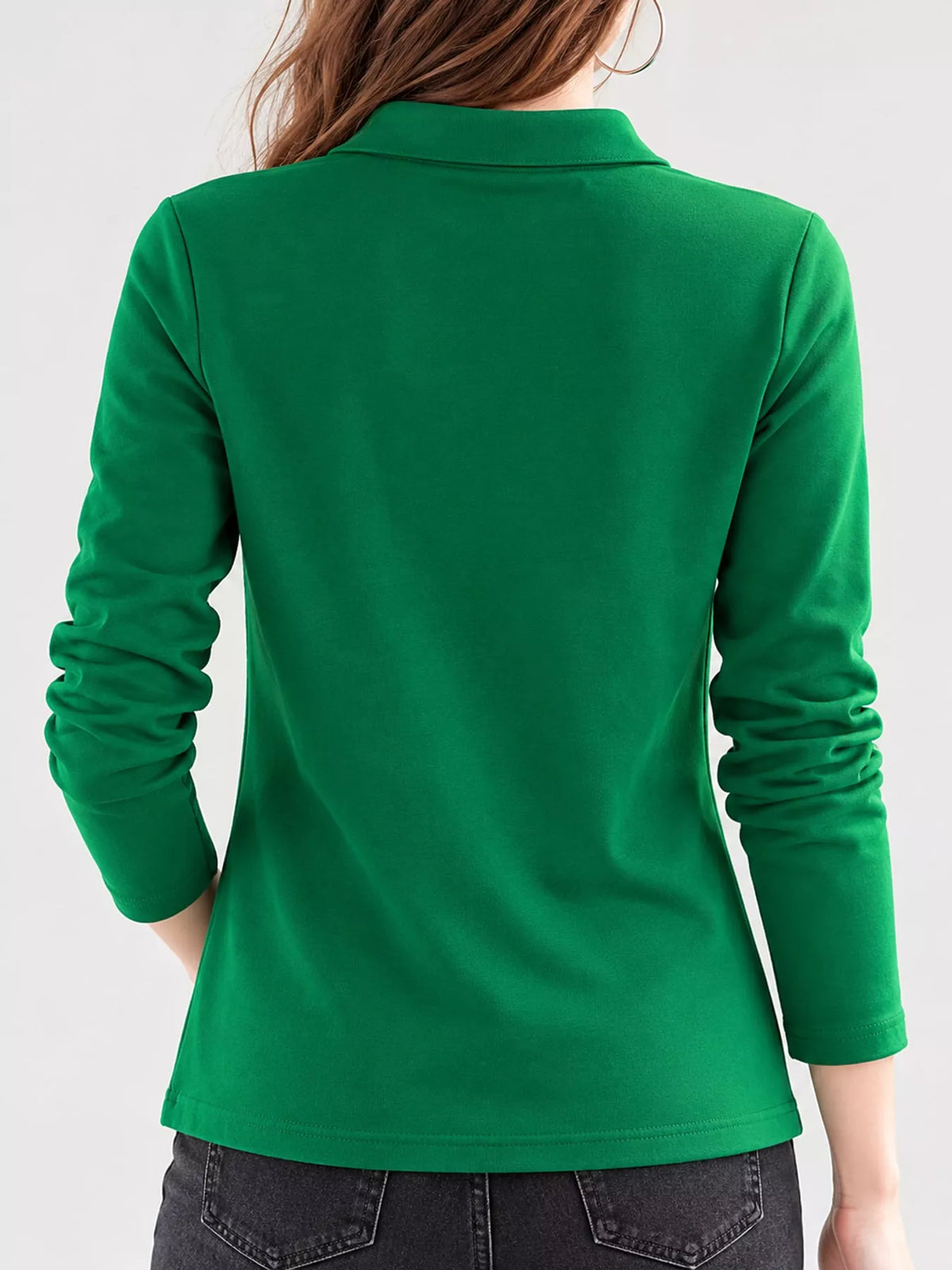 full size button-down long sleeve shirt plus | dropsona - neutral - front view