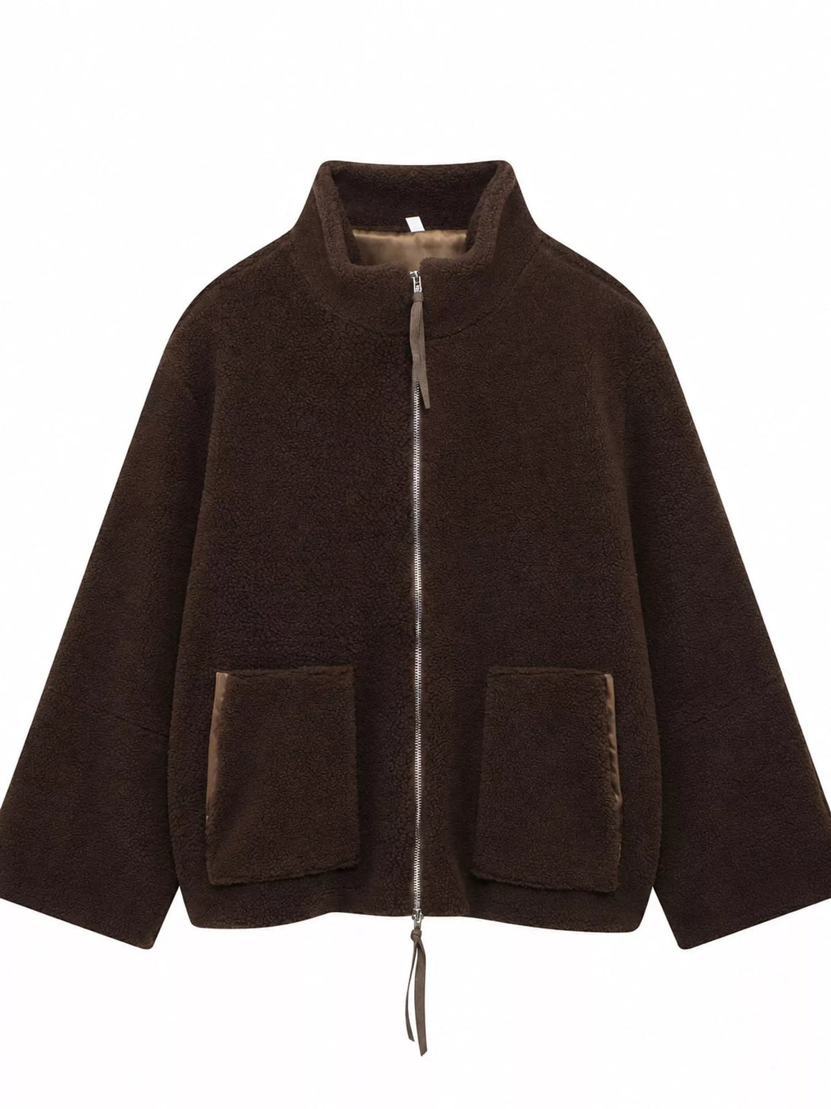 sherpa zip-up outerwear | dropsona - neutral - usage example