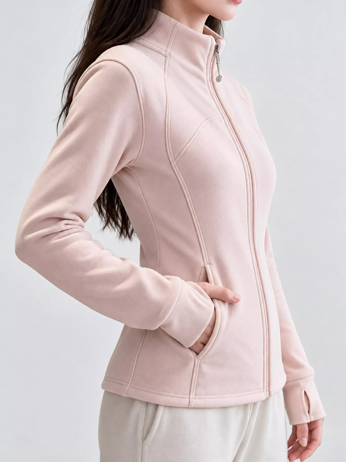 slim-fit full-zip active outerwear | dropsona - neutral - packaging