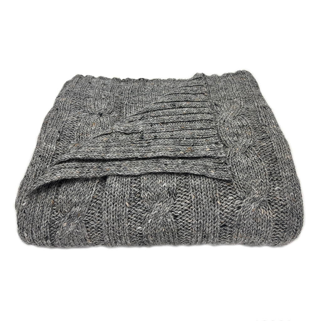smoke gray cable knit alpaca throw – a luxurious | dropsona - neutral - everyday use