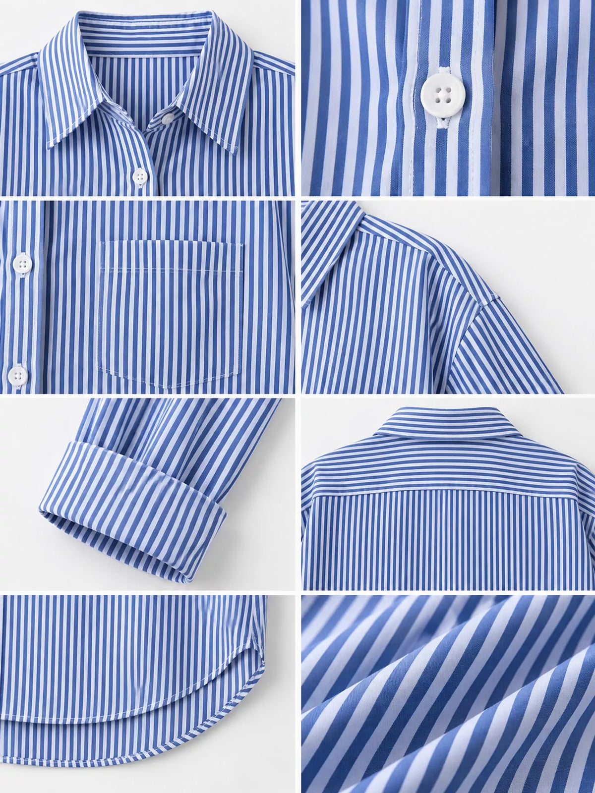 full size striped button-down long sleeve shirt plus | dropsona - neutral - packaging