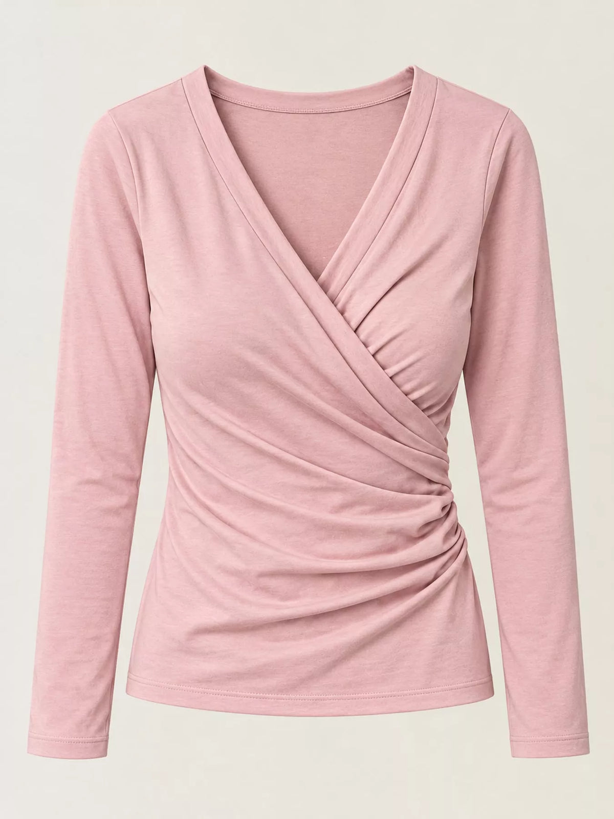 full size surplice long sleeve t-shirt plus | dropsona - neutral - material texture