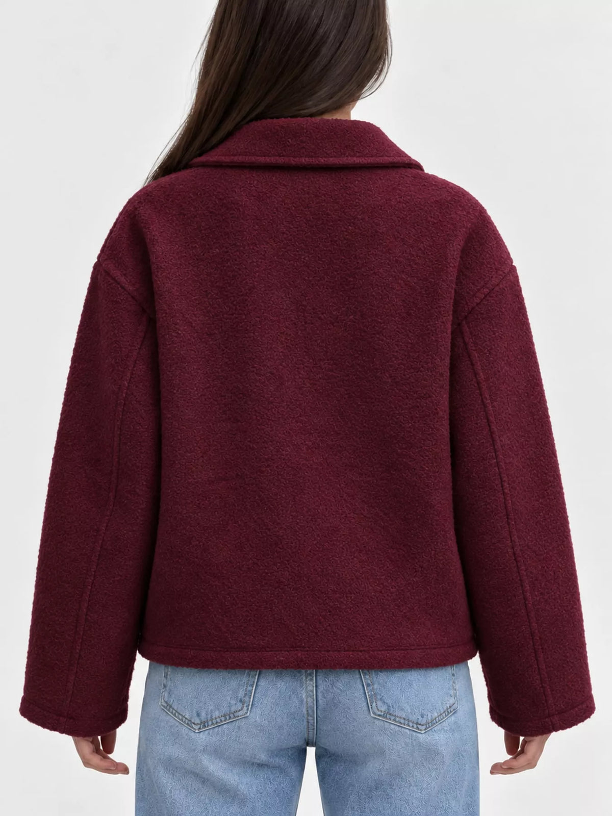 zip up cropped jacket – zipper,pocketed fit | dropsona - neutral - usage example