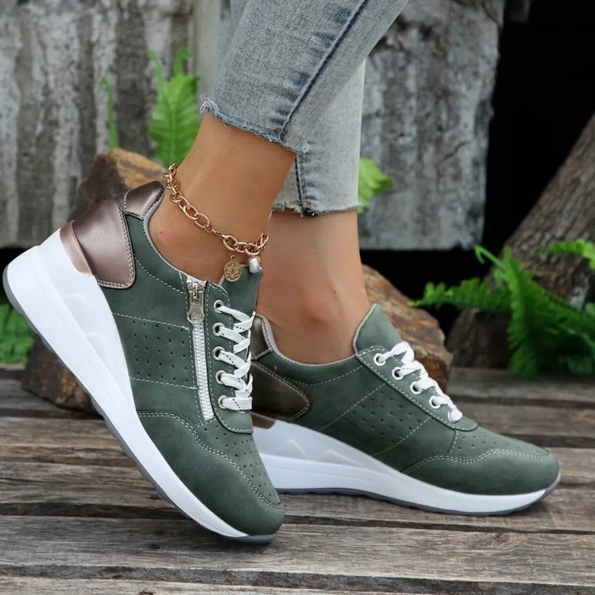 platform lace up sneakers – dear monkey | dropsona - neutral - packaging
