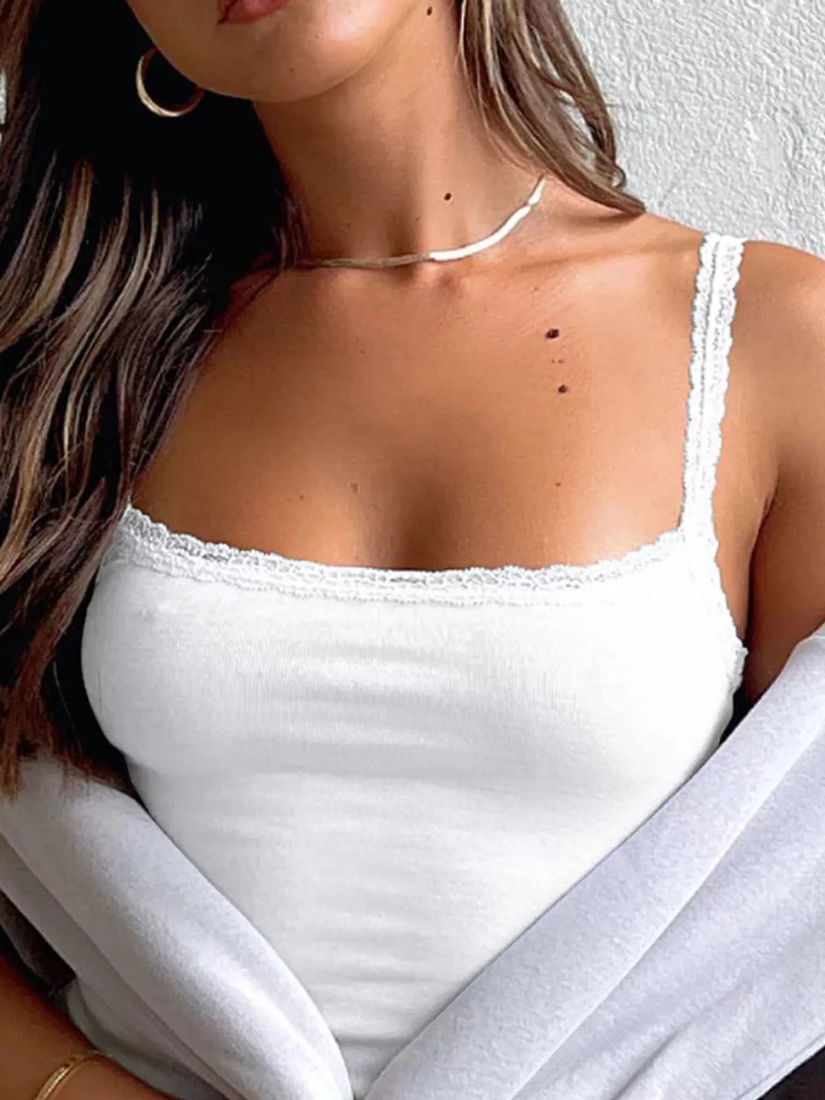 lace detail cami top – detail,ribbed,backless fit | dropsona - neutral - packaging