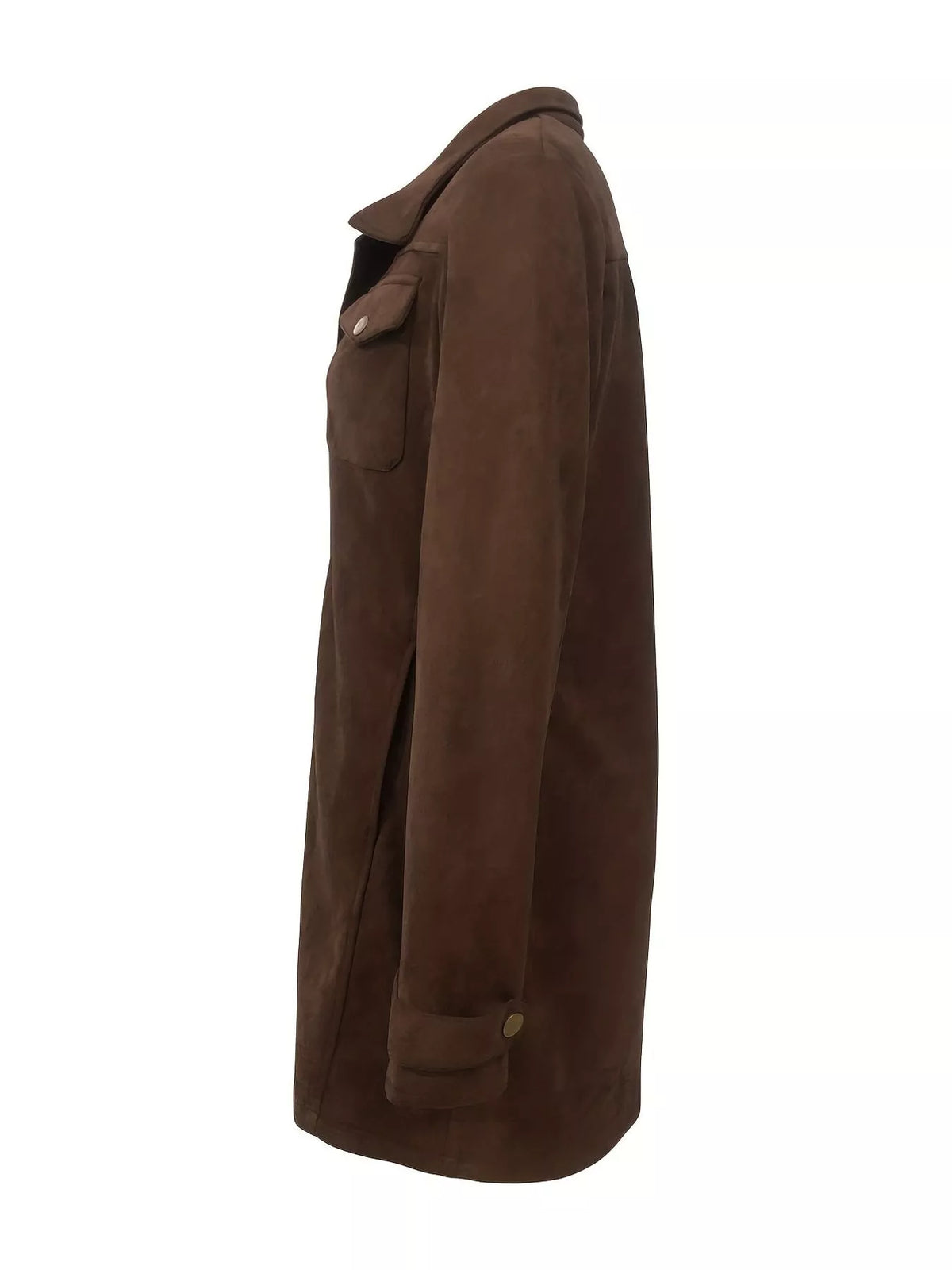 full size pockets front long sleeve jacket plus | dropsona - neutral - material texture