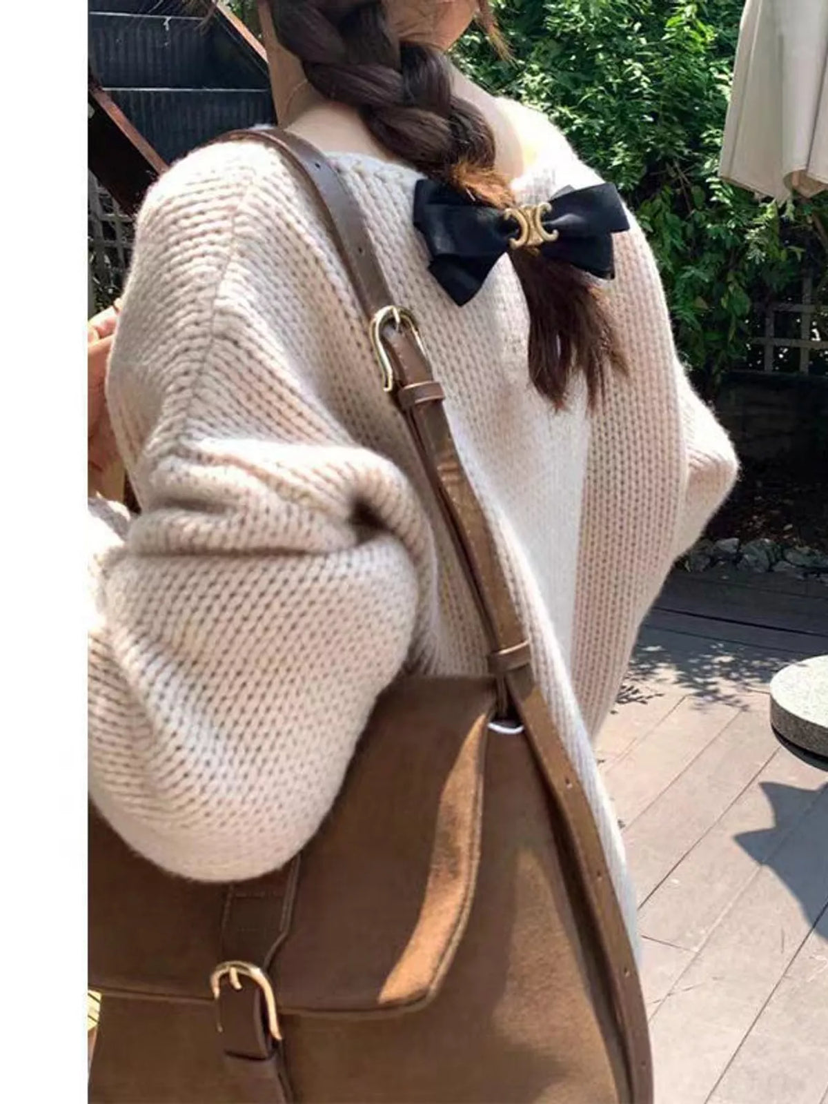 chunky knit dropped shoulder sweater | dropsona - neutral - size reference