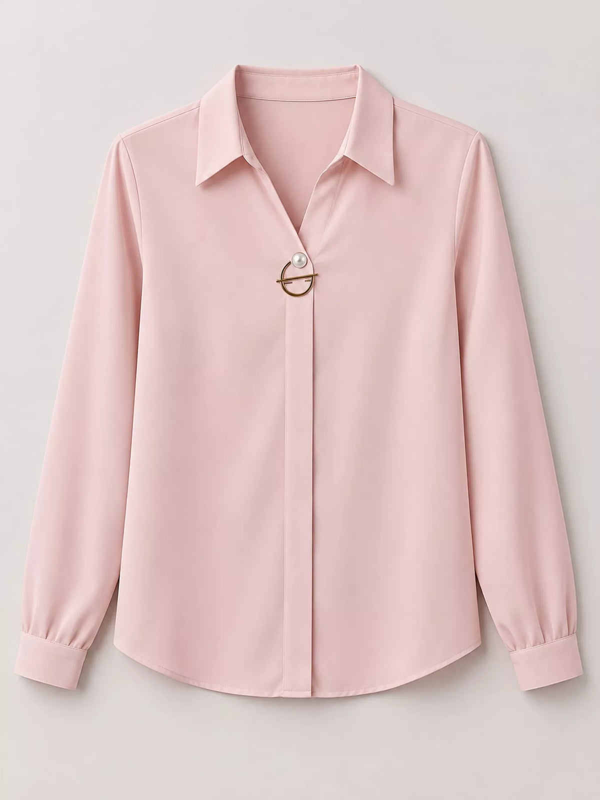 long sleeve satin blouse | dropsona - neutral - packaging