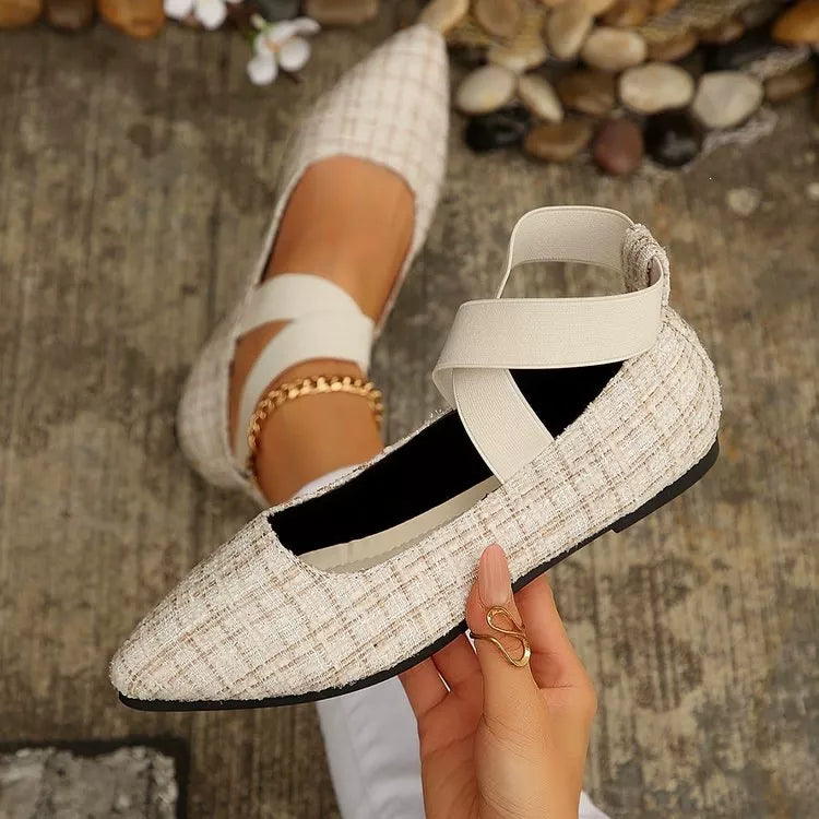 point toe slip-ons – classy ballet flats | dropsona - neutral - packaging