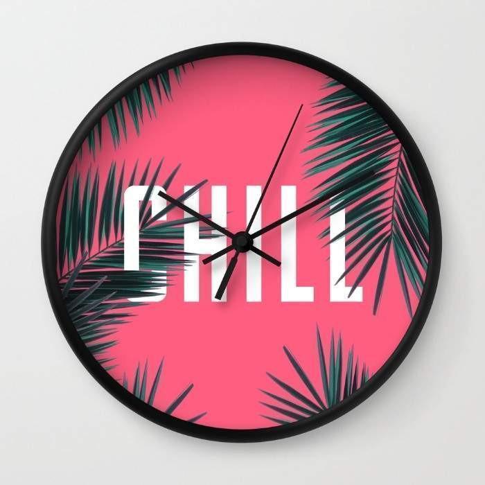 chill wall clock – available in black or white frames, | dropsona - neutral - front view