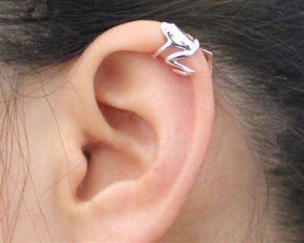 316l stainless steel tree frog fake cartilage ear cuff | dropsona - neutral - everyday use