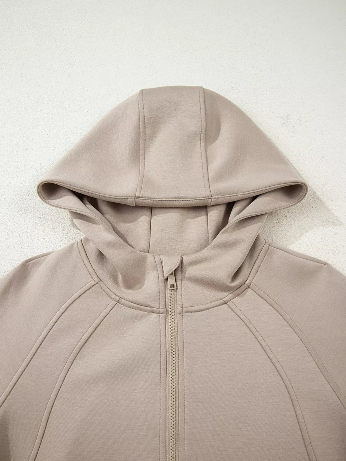 half zip long sleeve hoodie and pants 2pcs outfit | dropsona - neutral - usage example