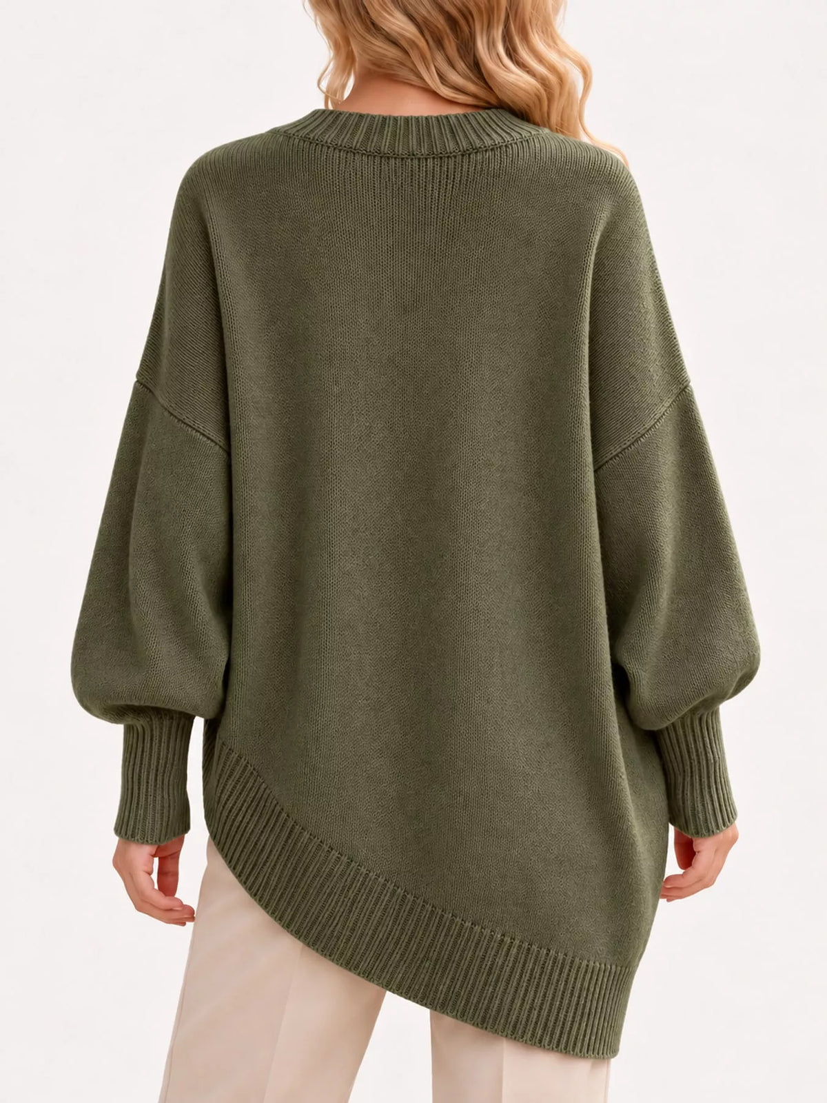 full size ribbed knit dropped shoulder sweater plus | dropsona - neutral - usage example