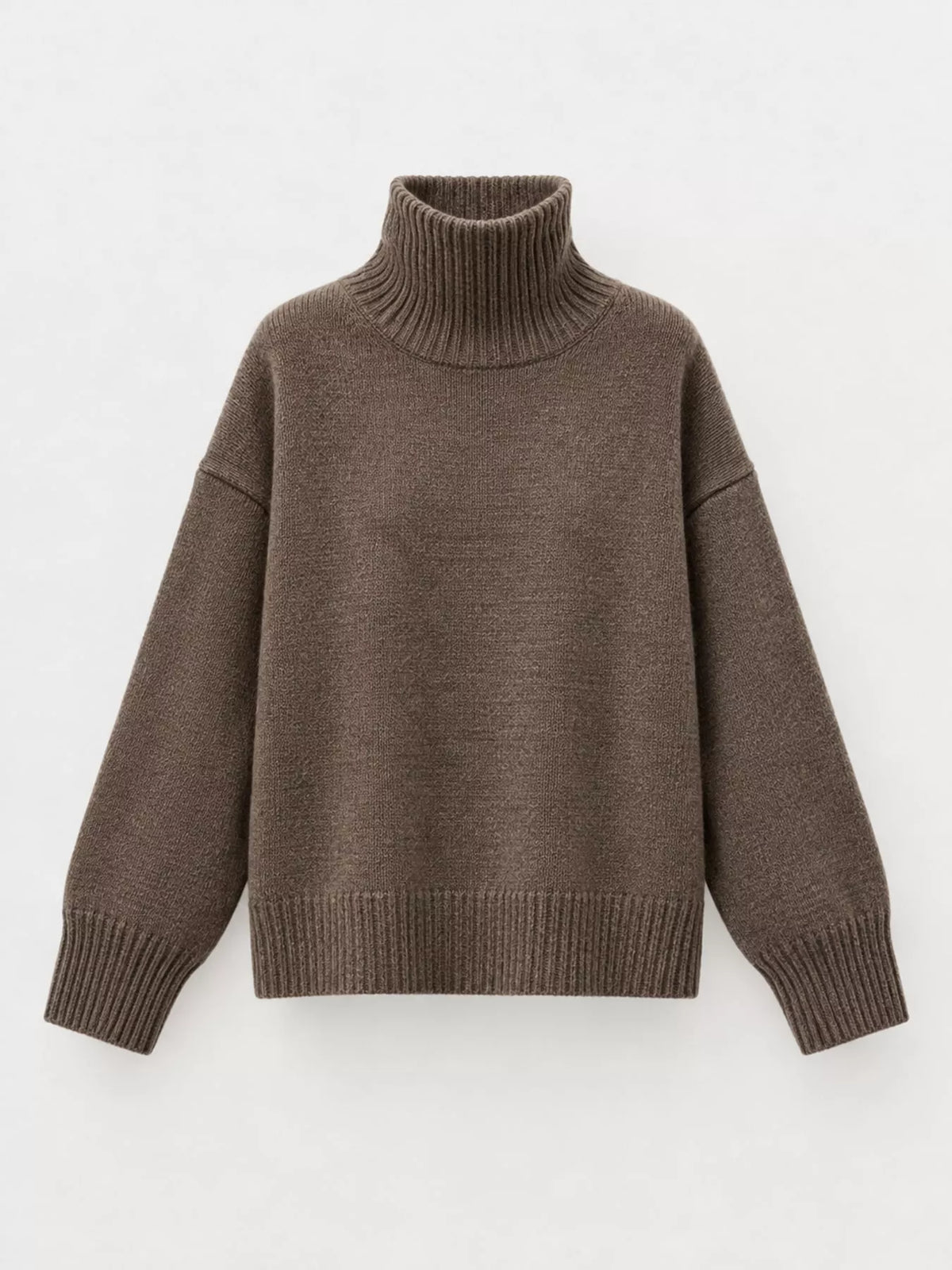 oversized turtleneck wool sweater | dropsona - neutral - size reference