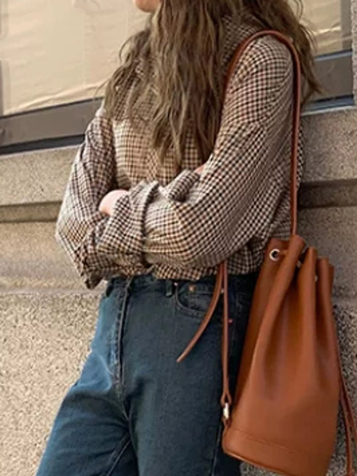 plaid button-down shirt – buttoned,basic style fit | dropsona - neutral - usage example