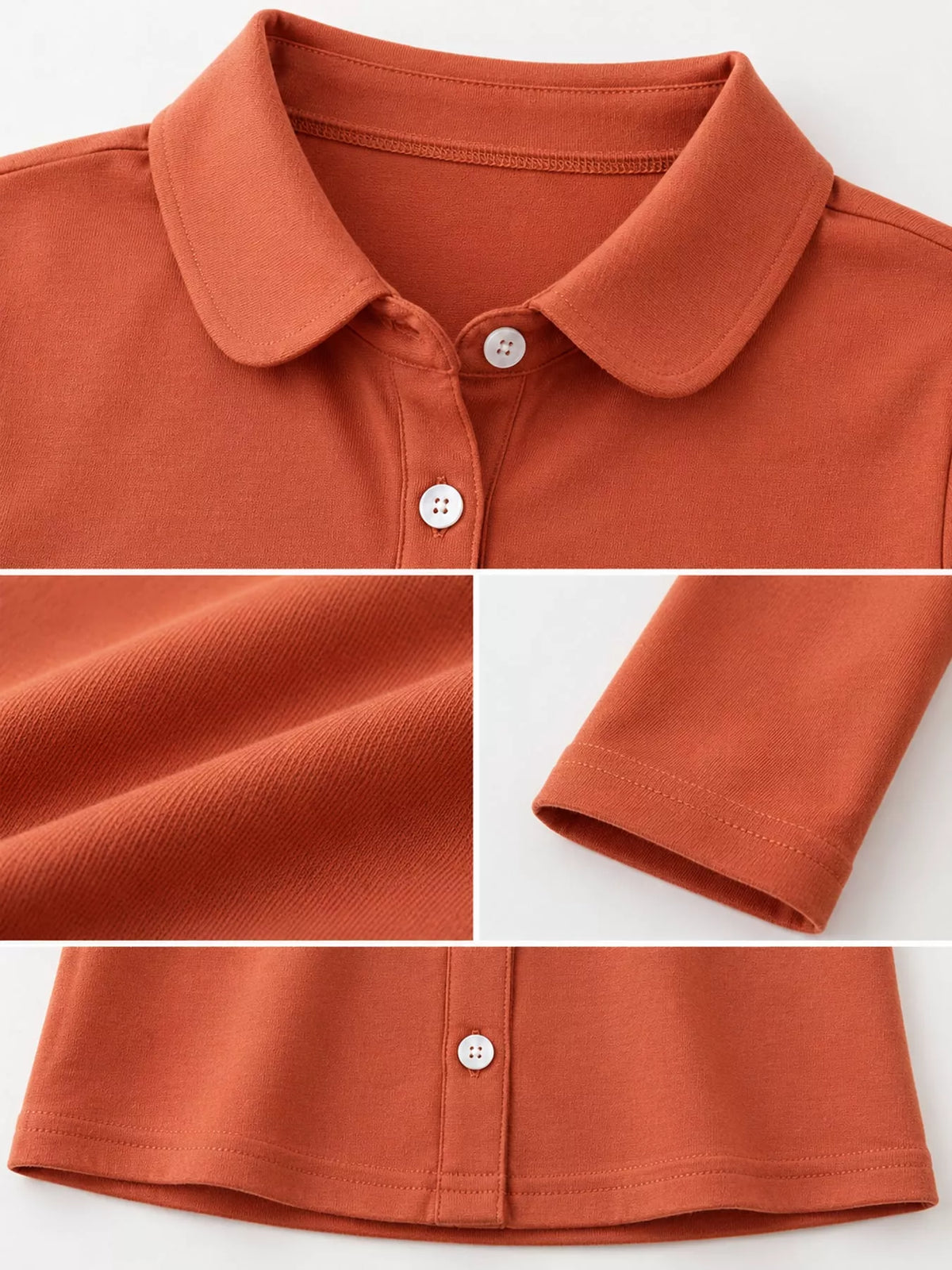 full size button-down long sleeve shirt plus | dropsona - neutral - close-up detail
