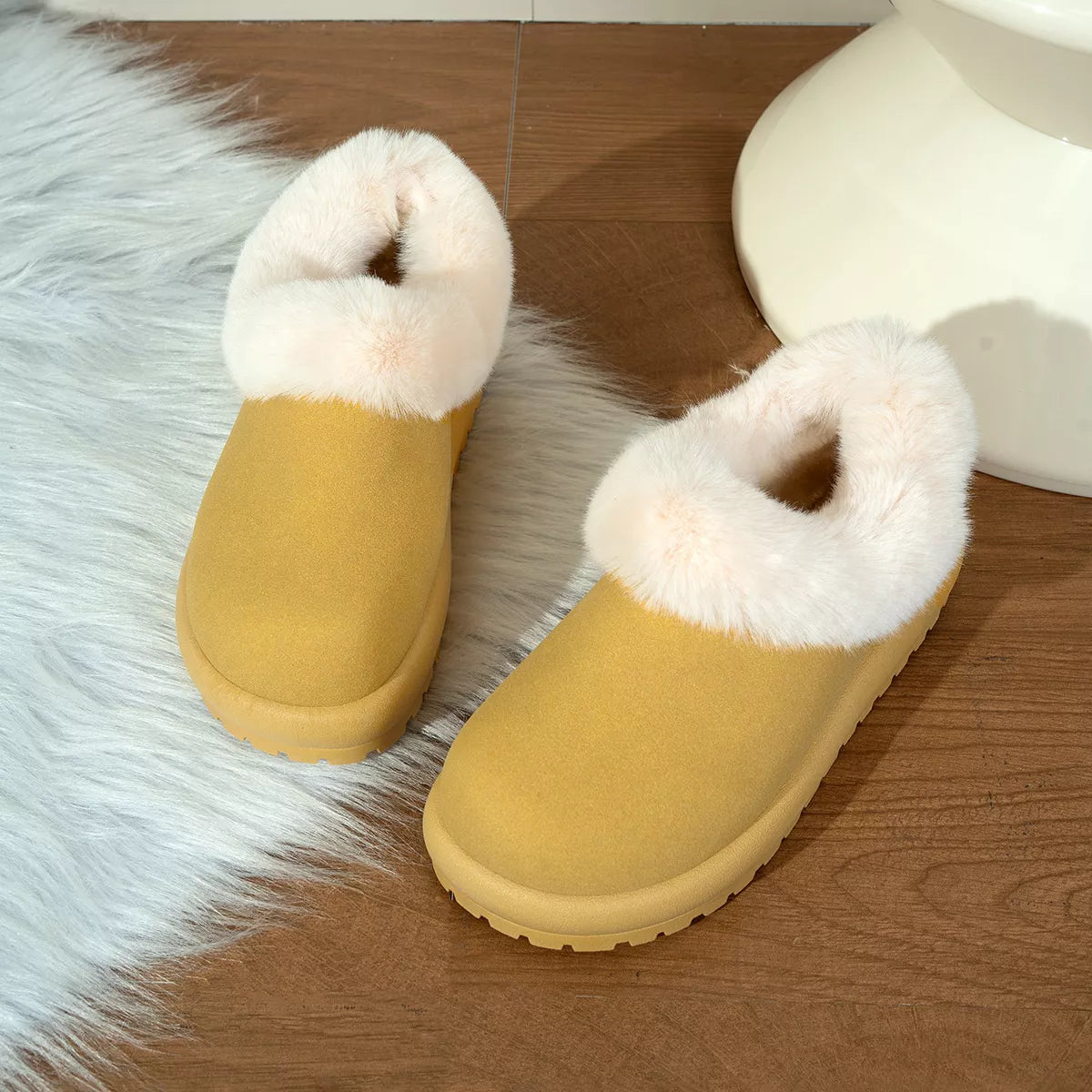 round toe plush-lined boots – dear monkey | dropsona - neutral - front view