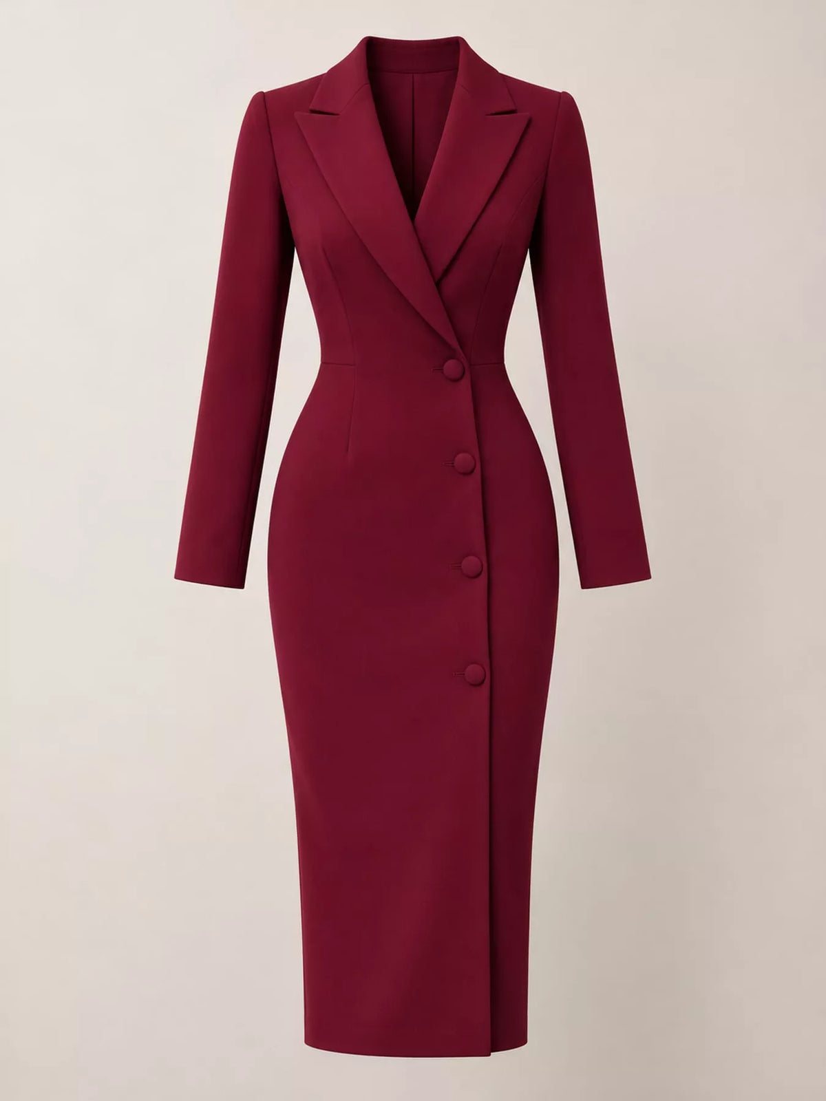 full size elegant single-breasted blazer midi dress | dropsona - neutral - packaging