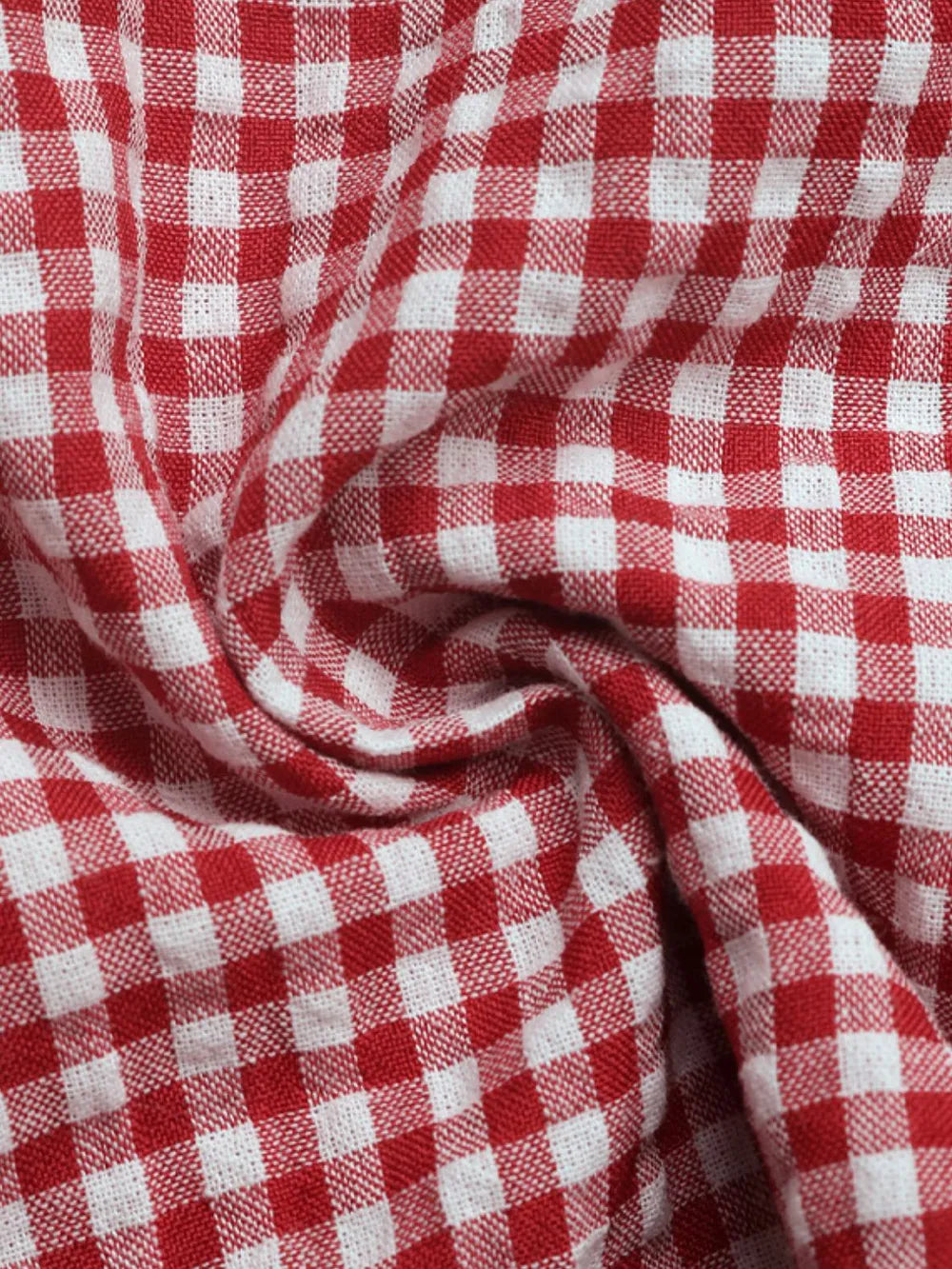 perfee contrast plaid square neck tank - close-up detail