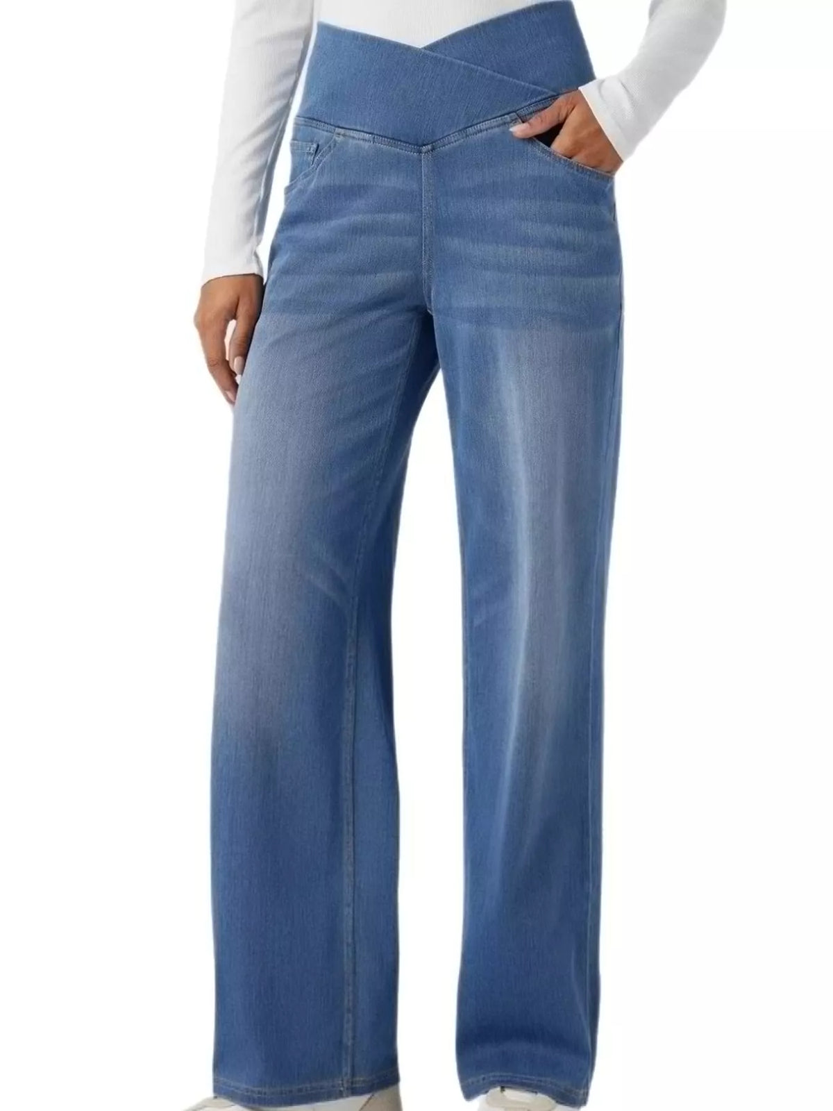 cat's whisker high-waisted cross-over waistband | dropsona - neutral - packaging