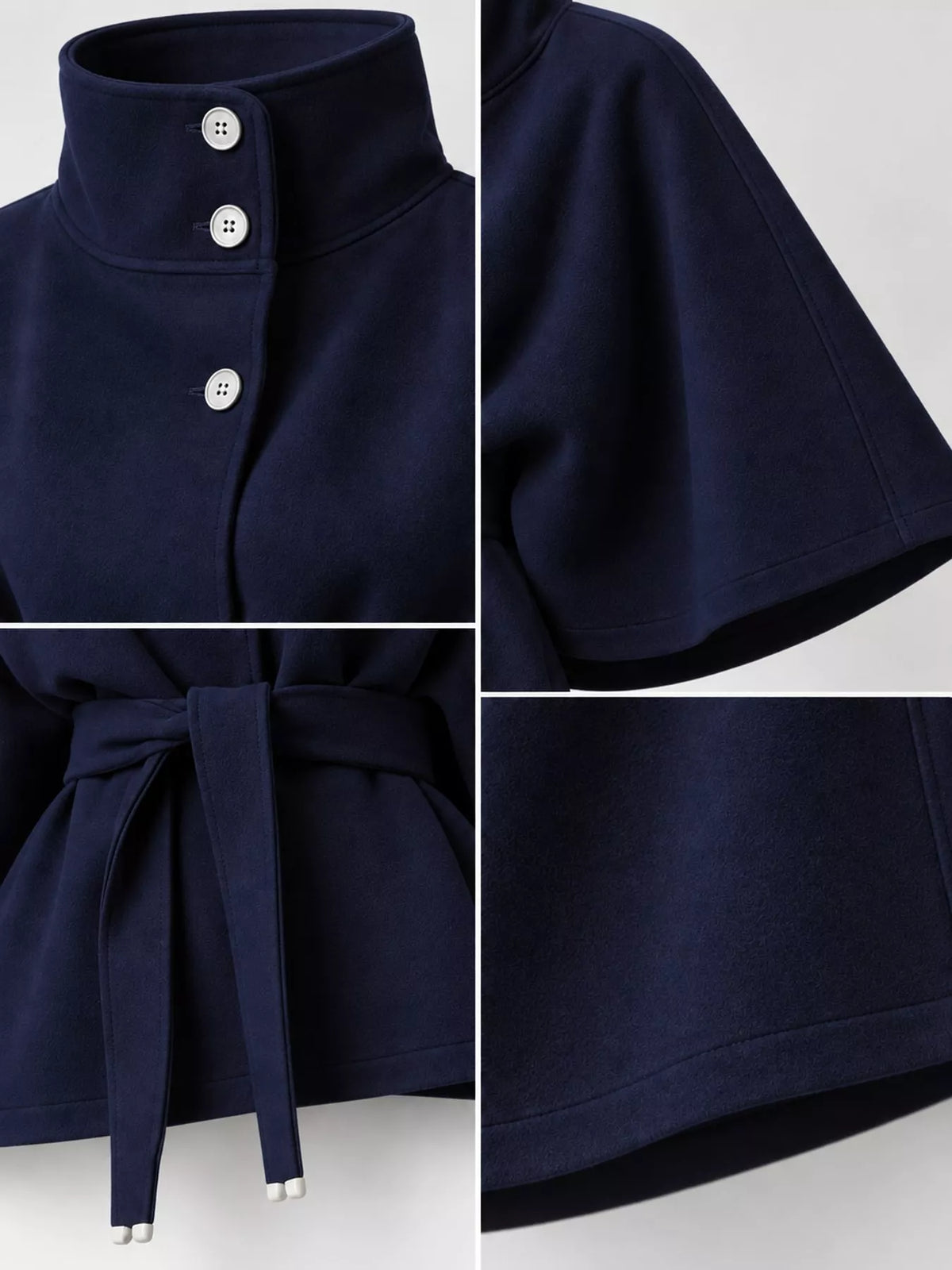 belt button detail outerwear | dropsona polyester 95% - neutral - size reference