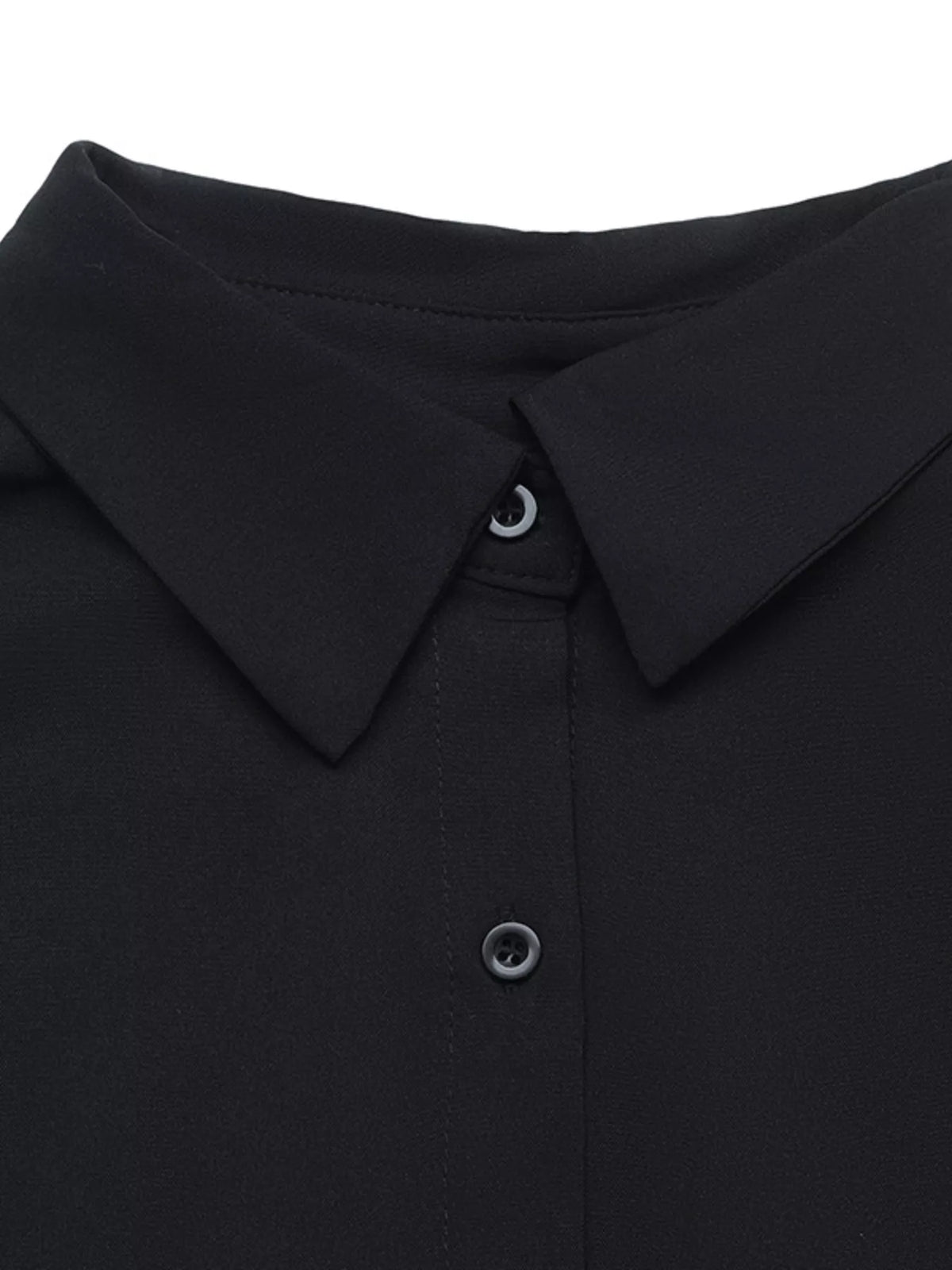 button front flounce sleeve bodycon shirt dress | dropsona - neutral - material texture