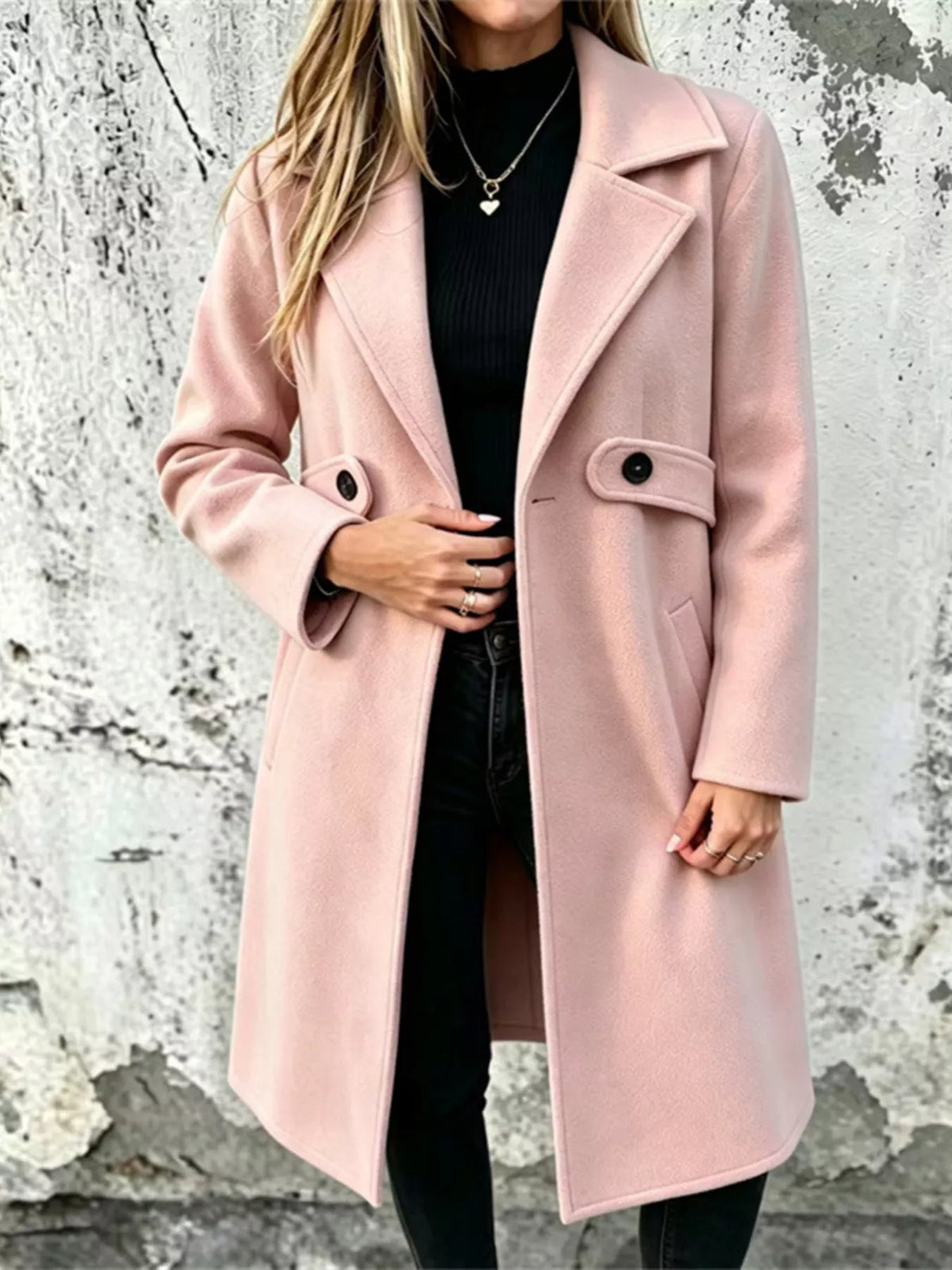 full size lapel collar longline overcoat plus | dropsona - neutral - packaging
