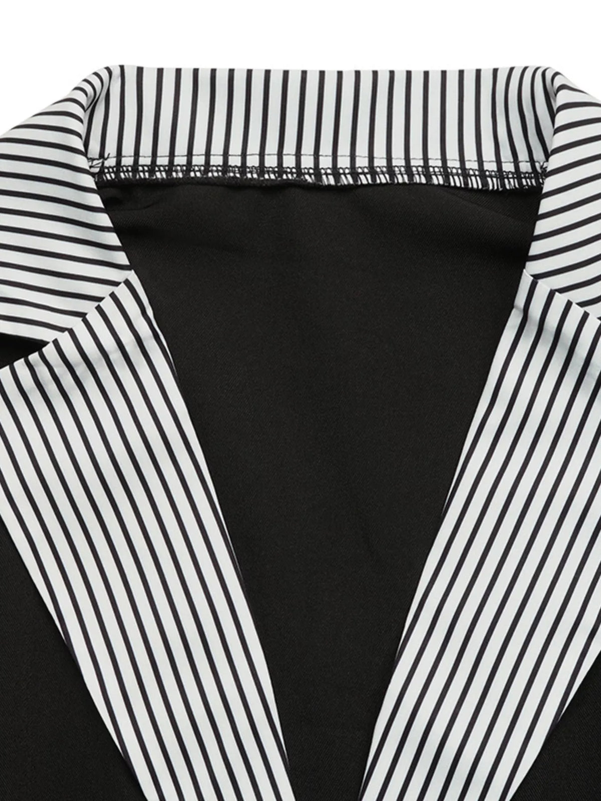contrast striped lapel collar blazer – buttoned | dropsona - neutral - packaging