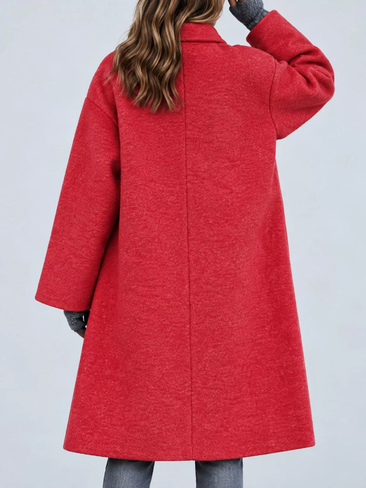 full size lapel collar one button coat plus | dropsona - neutral - usage example