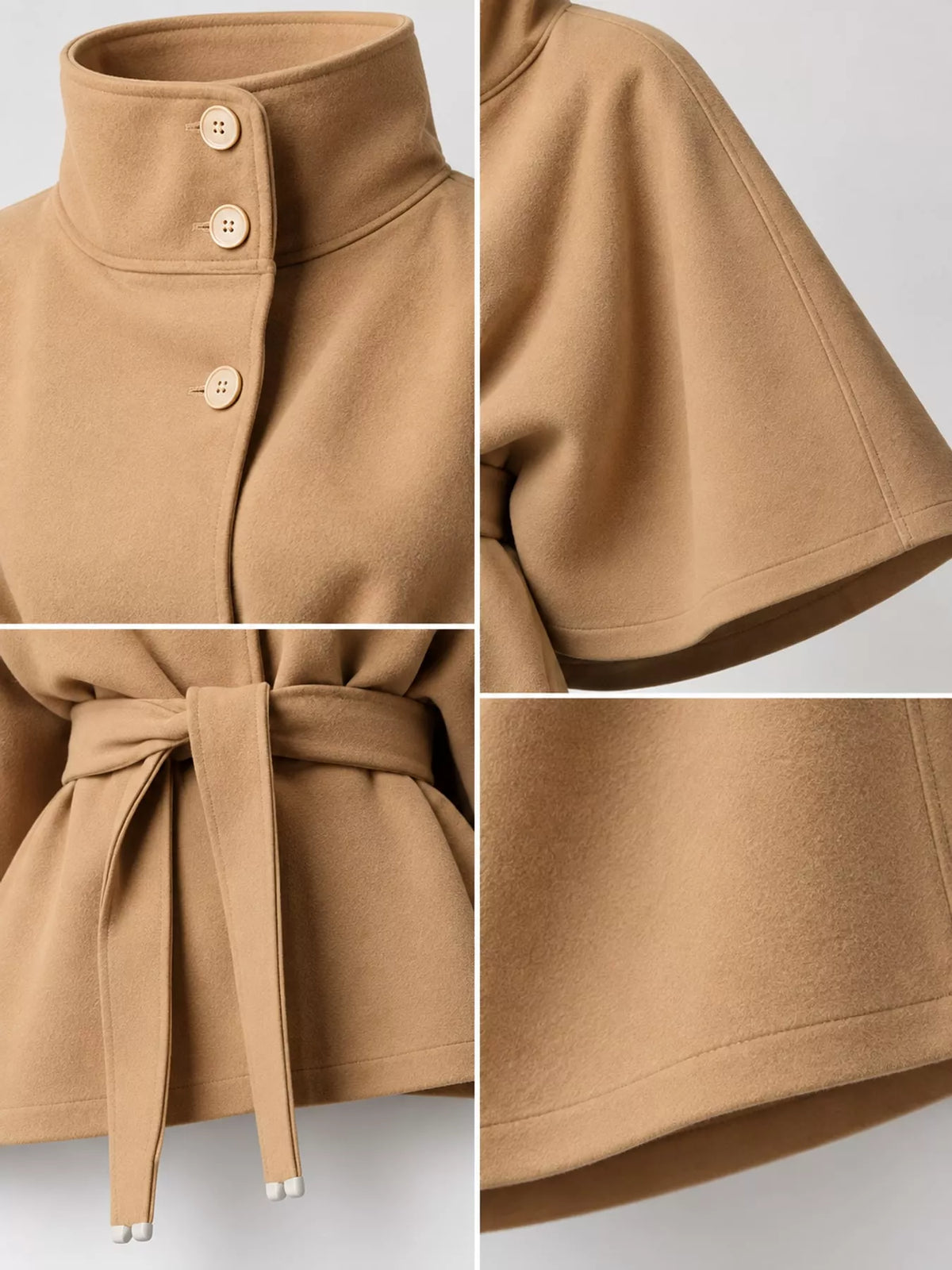 belt button detail outerwear | dropsona polyester 95% - neutral - packaging
