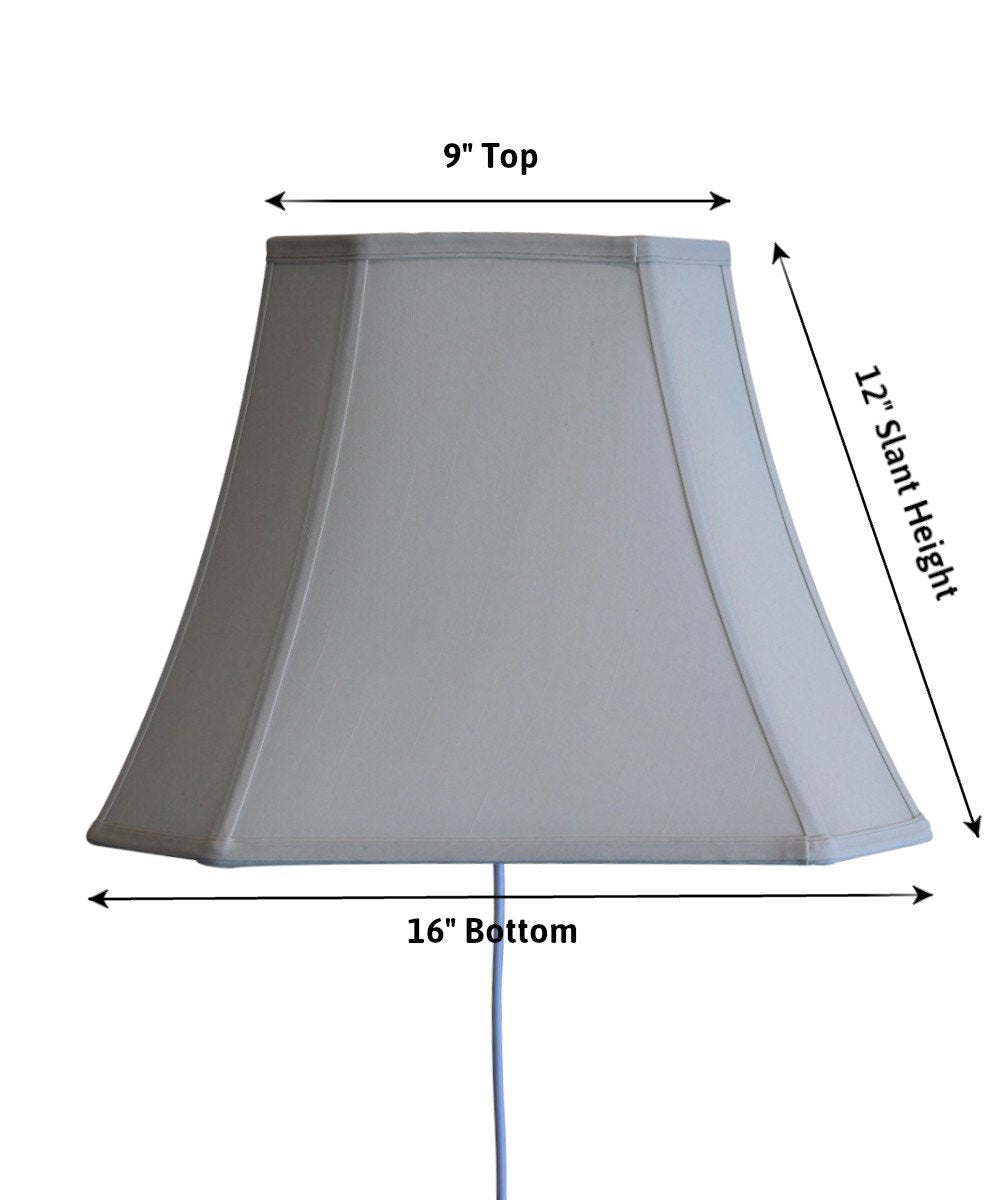 16"w floating shade plug-in wall light eggshell – mini | dropsona - neutral - front view