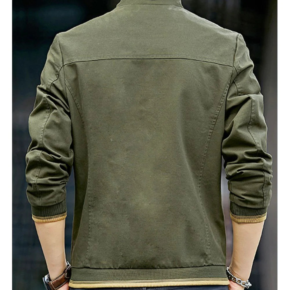 mens stand collar zipped up jacket – casual zip u | dropsona - neutral - usage example