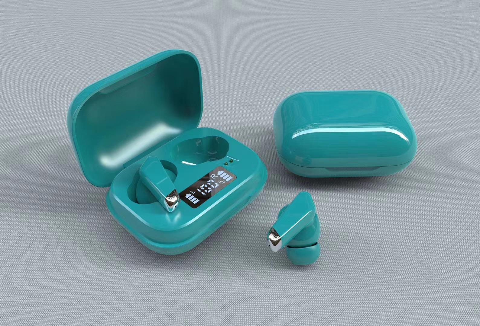 led display tap control true wireless earphones blueto | dropsona - neutral - usage example