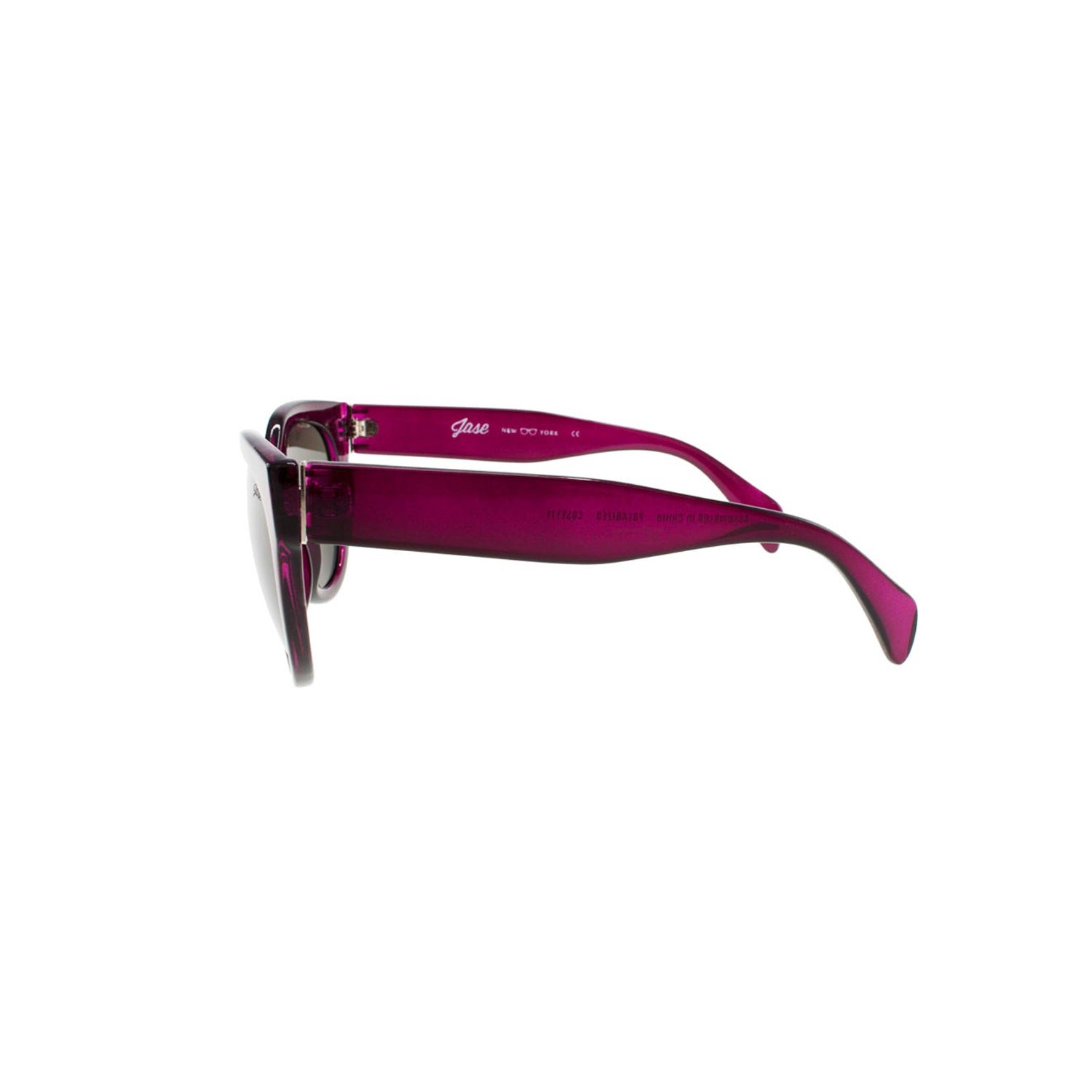 jase new york cosette sunglasses in bordeaux red – cat | dropsona - neutral - close-up detail