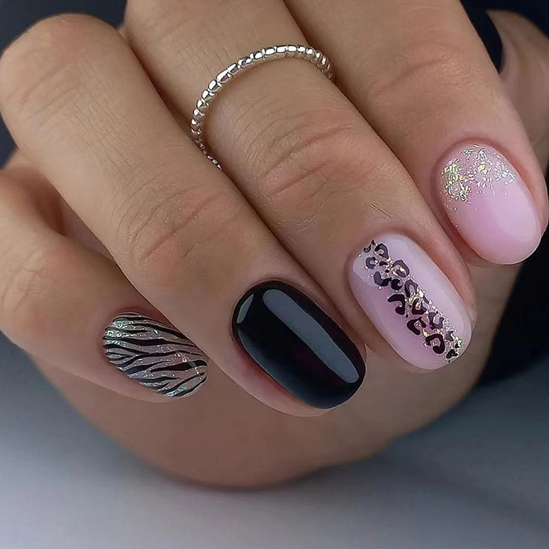 press on nails kit with glue and gel stickers reusable | dropsona - neutral - everyday use
